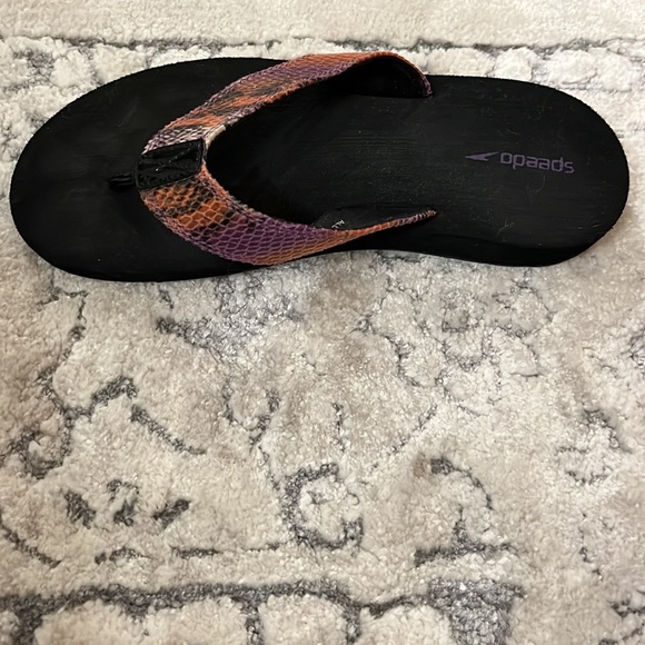 Speedo purple and orange snakeskin print flip flop padded sandal - Picture 5 of 17